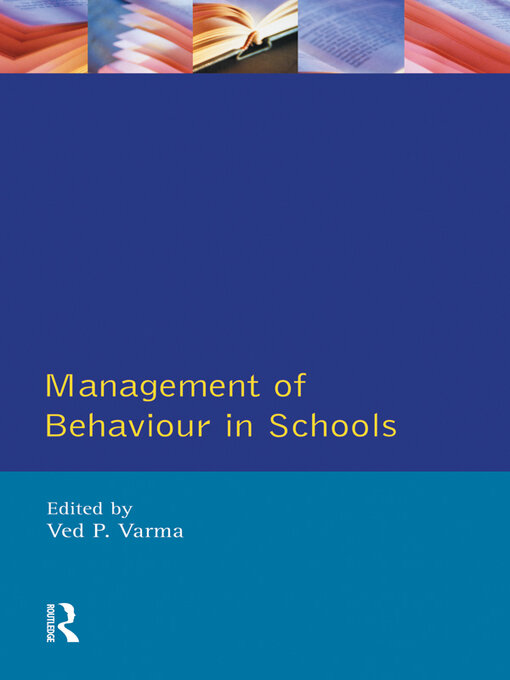 Title details for Management of Behaviour in Schools by Ved P. Varma - Wait list